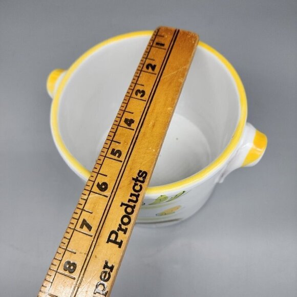 Handmade Crock ITALY Clay Pottery Stoneware Applied Handles Hand Painted EUC - Picture 8 of 8